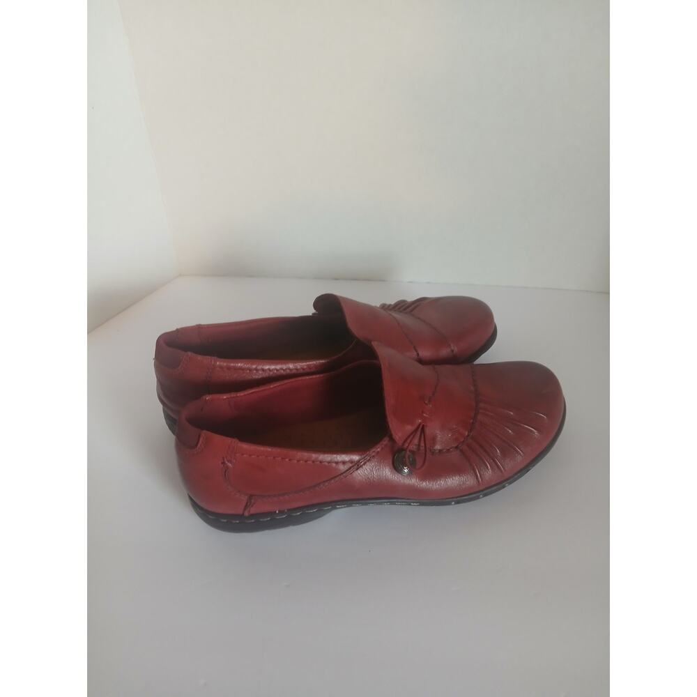 Cobb Hill Shoes Womens 9 M Paulette Slip On Loafer Flats Red Leather